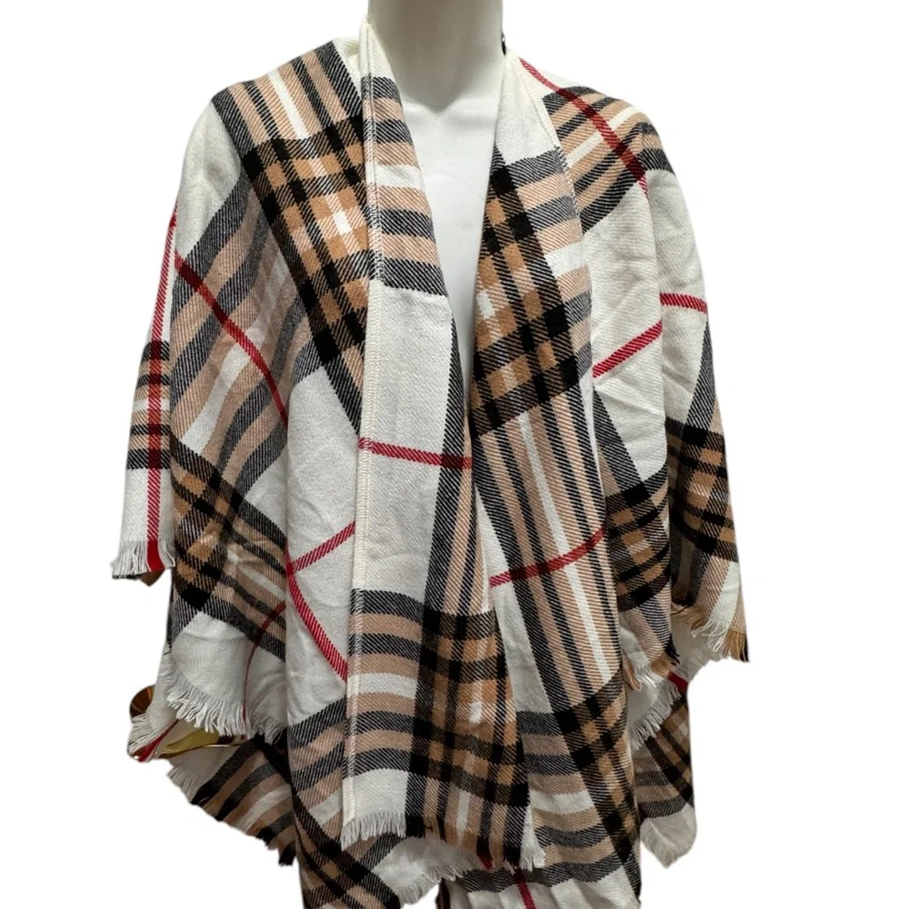 Plaid wrap V. Frass classic cover NWT one size
